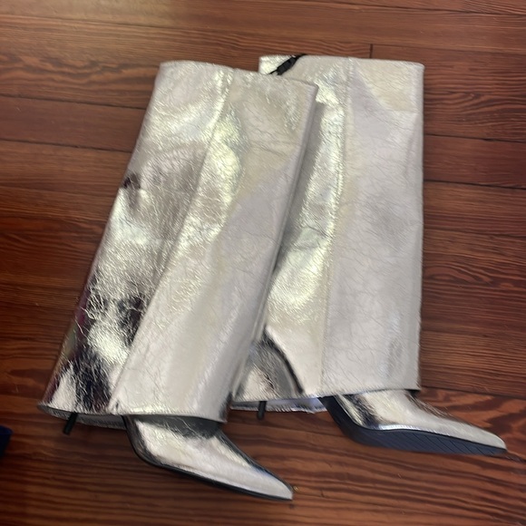 ZARA METALLIC GAITER BOOTS - Picture 10 of 10